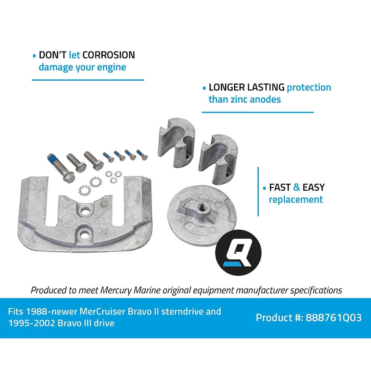 Quicksilver Aluminum Anode Kit - thumbnail 3