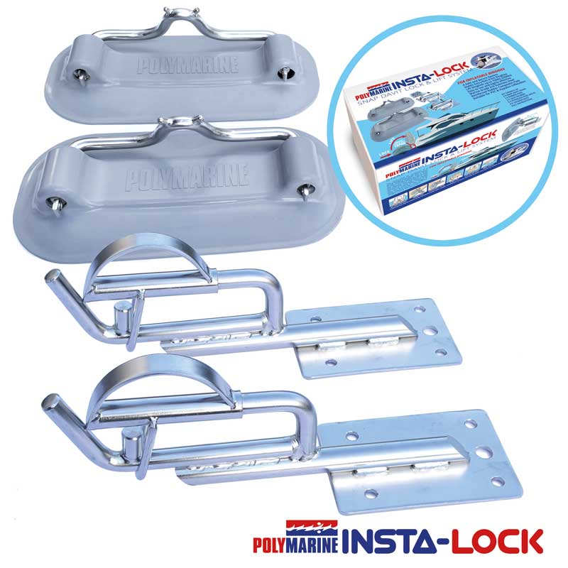 Insta-Lock Snap Davit Swim Board Kit with 4" Extended Heads - 2