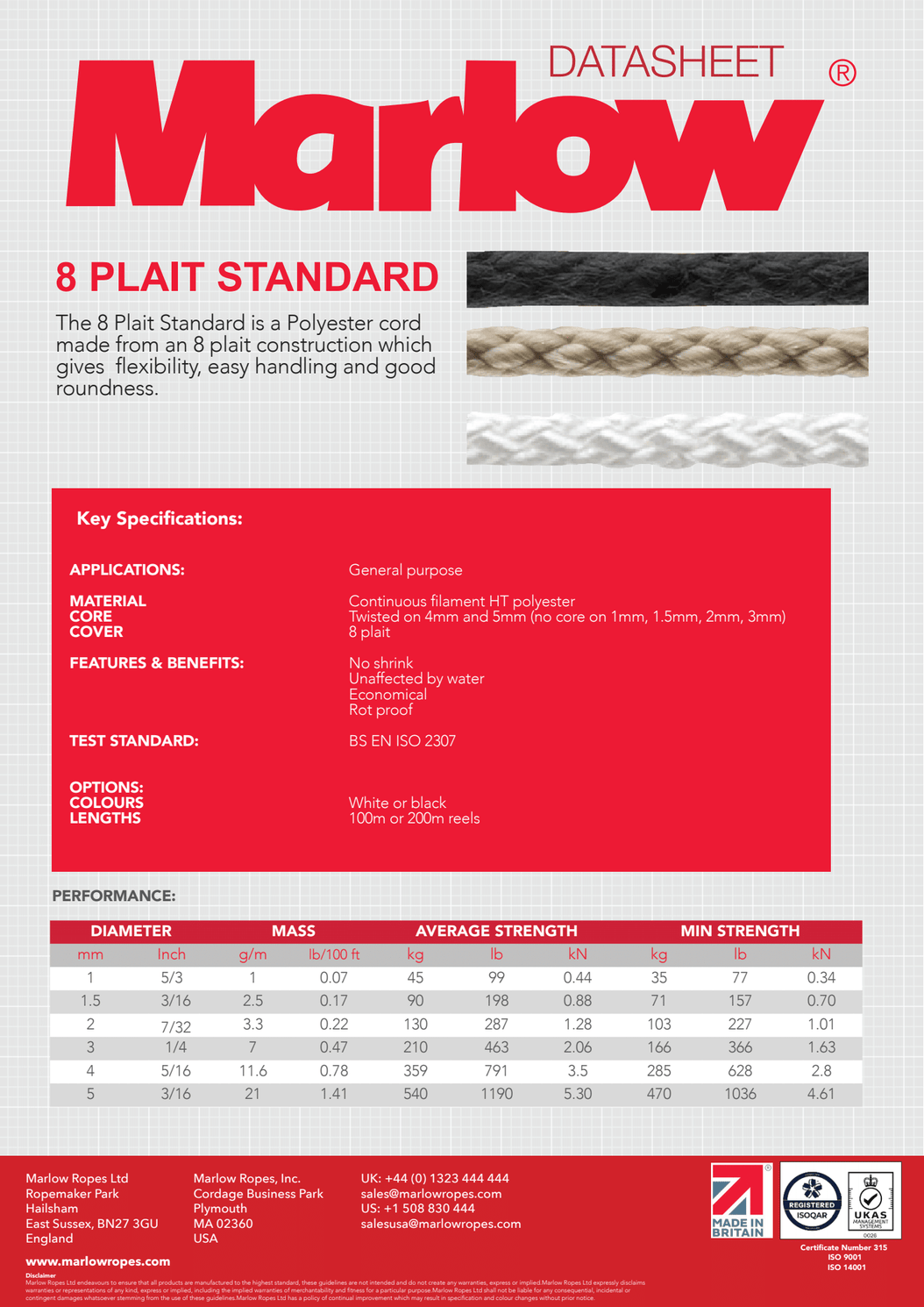 Marlow Rope 8 Plait Standard White - thumbnail 2