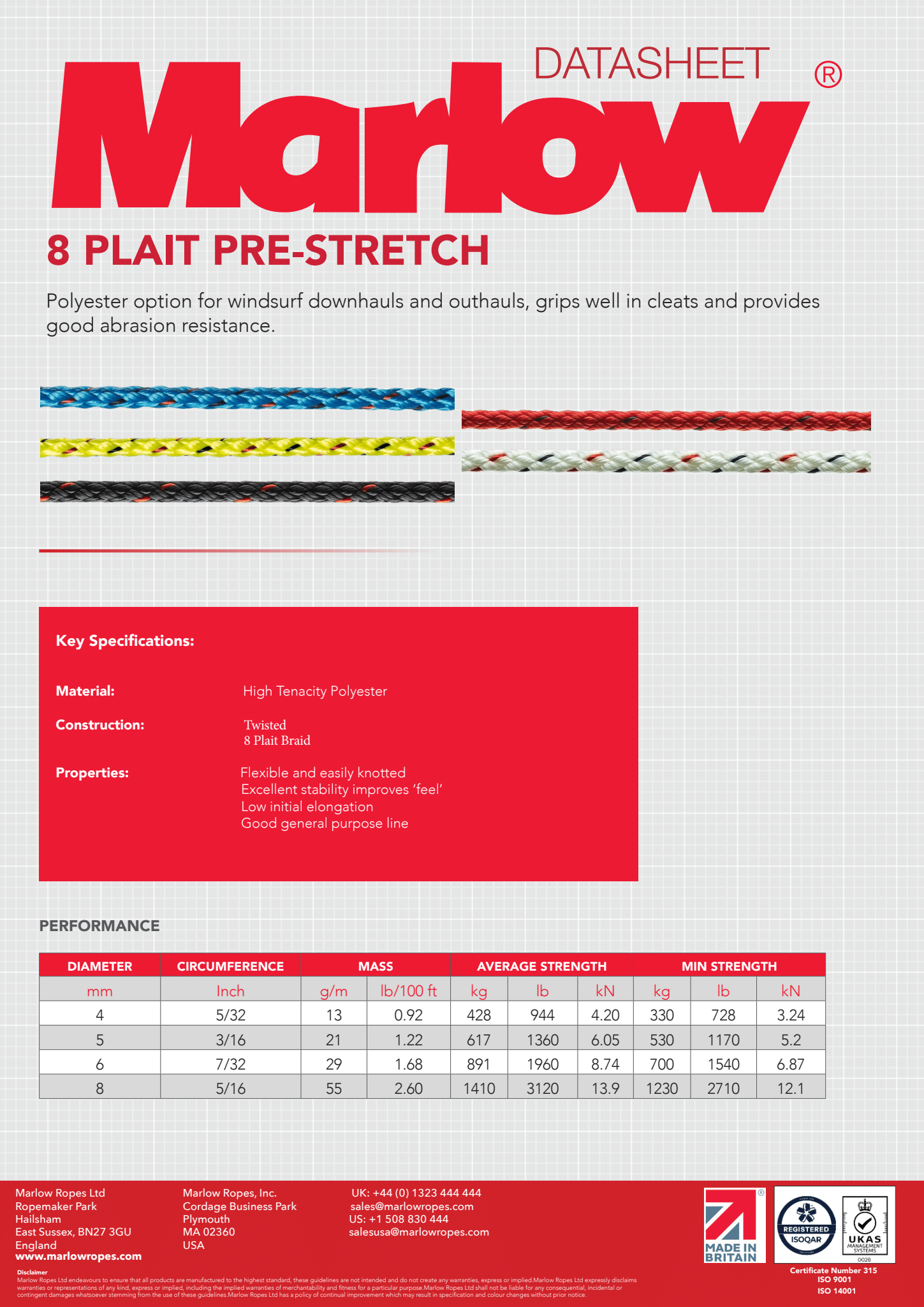 Marlow Rope Dinghy 8 Plait Pre-Stretched - 3