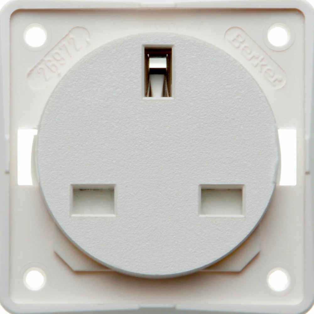 Berker British Standard Socket Outlet - Polar White BK/09-6262-25-02 - 2