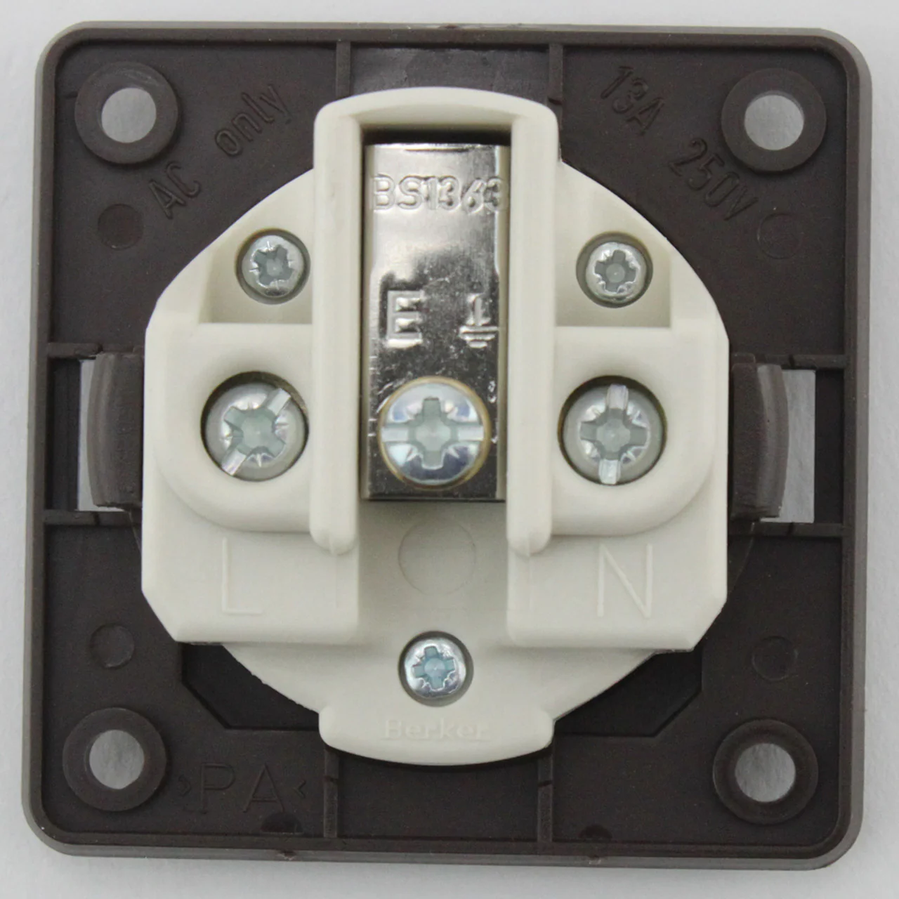 Berker British Standard Socket Outlet - Anthracite Black BK/09-6262-25-05 - 3