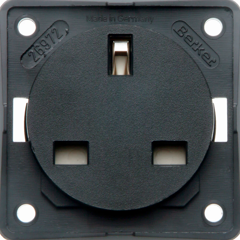 Berker British Standard Socket Outlet - Anthracite Black BK/09-6262-25-05 - 2