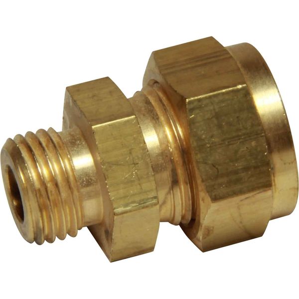 Brass Male Stud Coupling 3/8" x 1/4" BSP 1-13150 - 2