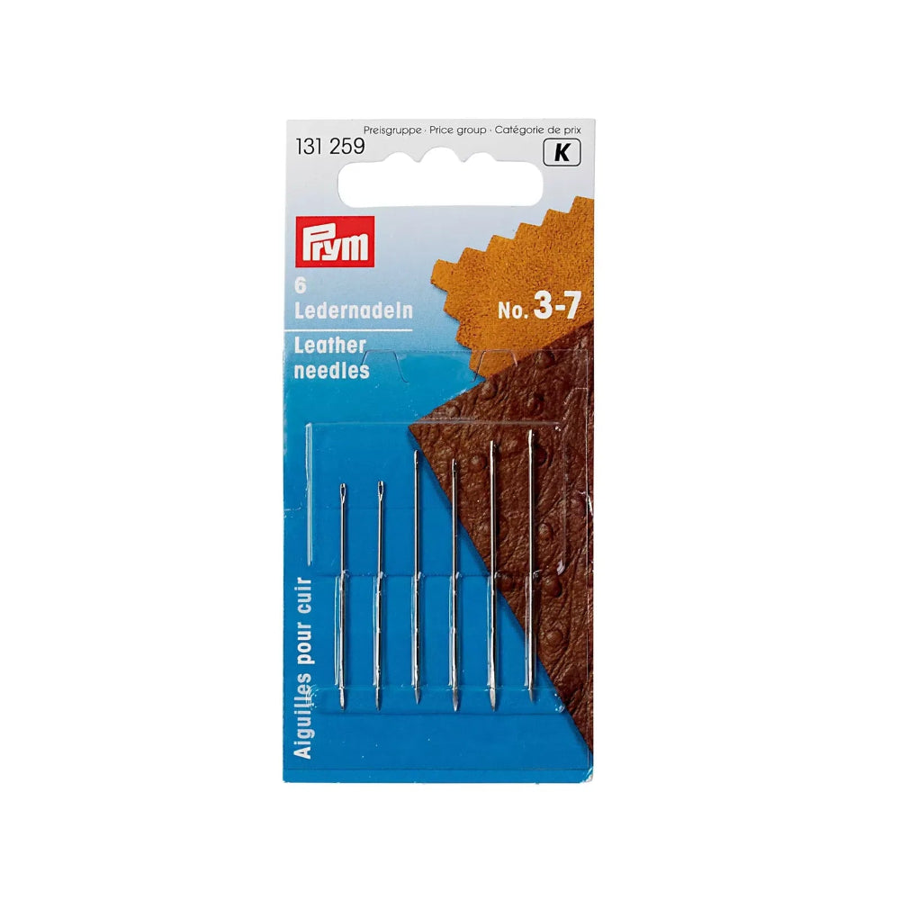Prym Leather needles, No. 3-7, assorted, silver-coloured