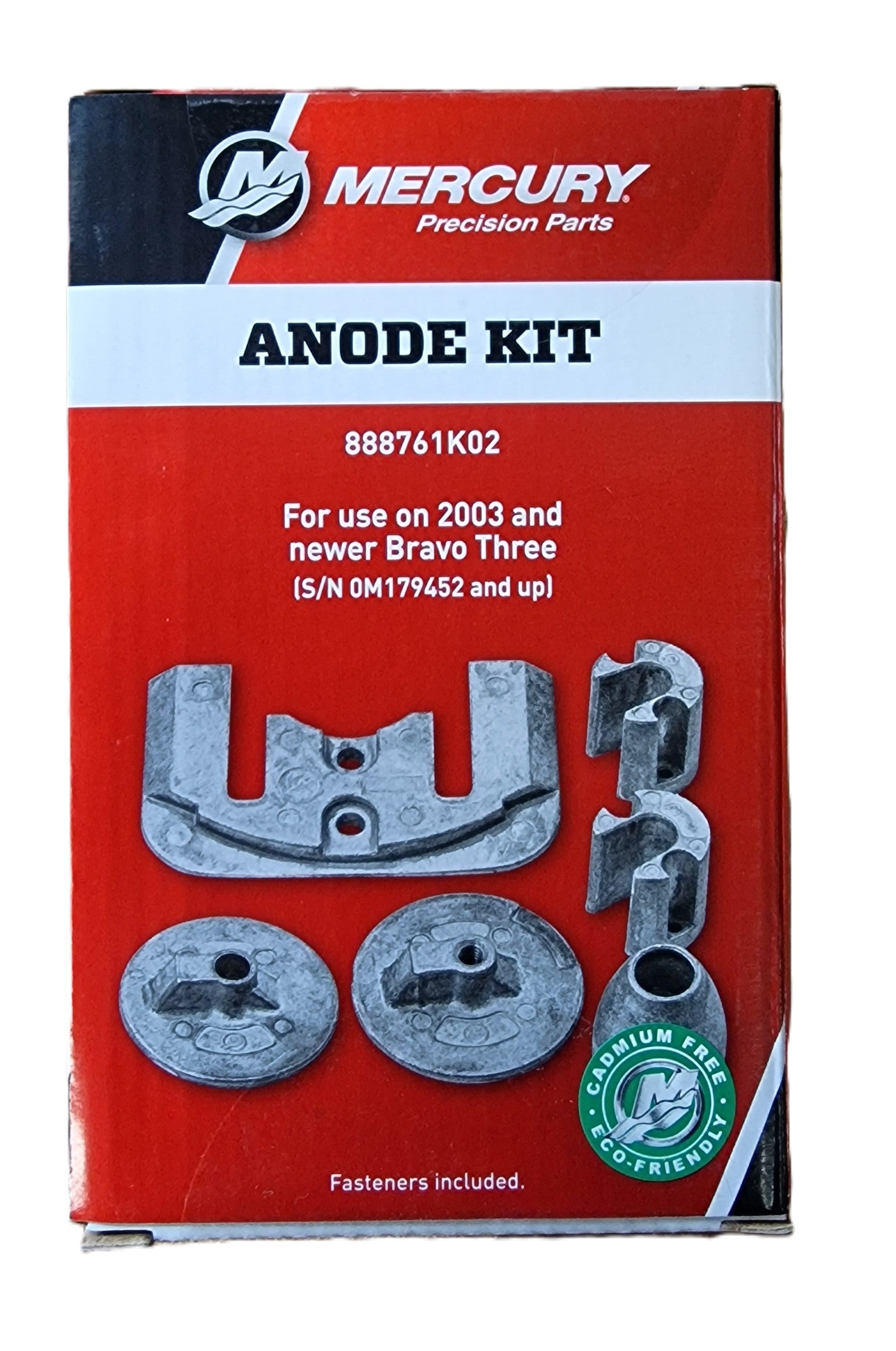 Mercury Aluminium Anode kit Bravo 3 2003 onwards 97-888761K02 - thumbnail 2