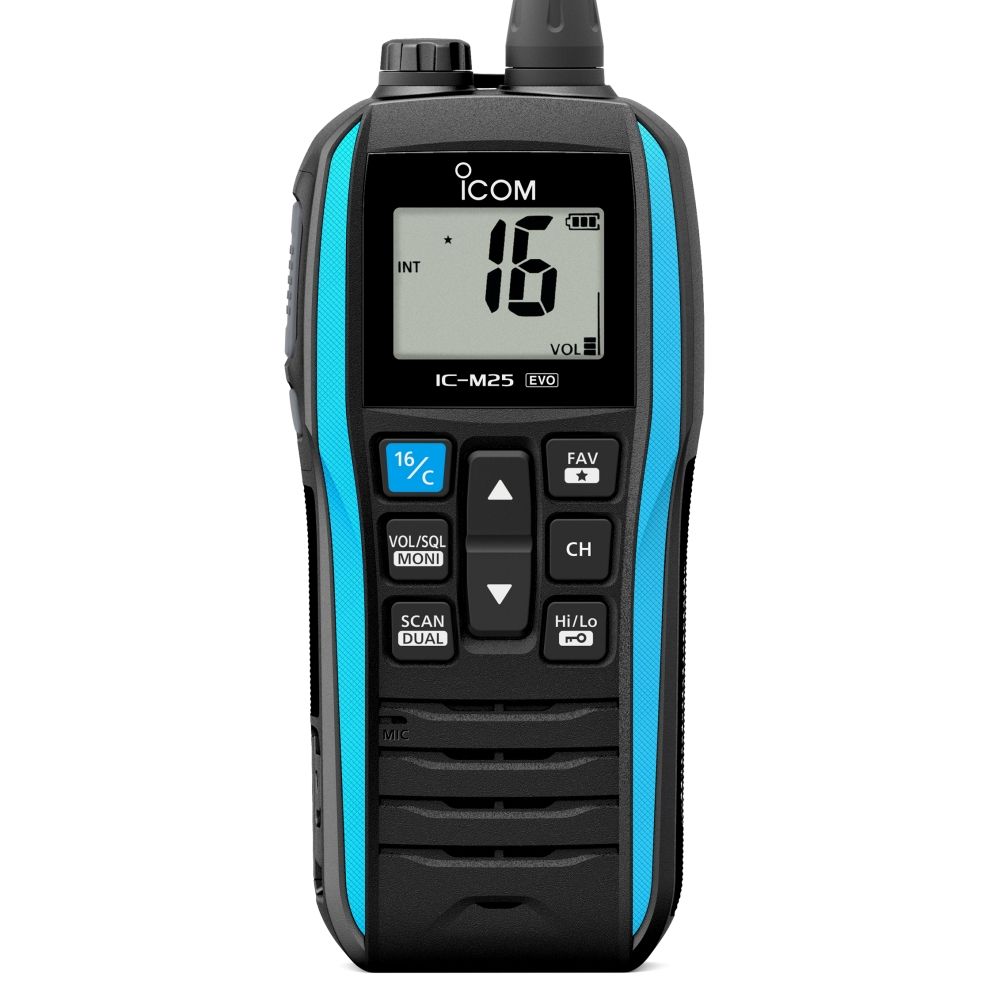 Icom IC-M25 EVO Handheld Buoyant Marine VHF Radio - Blue