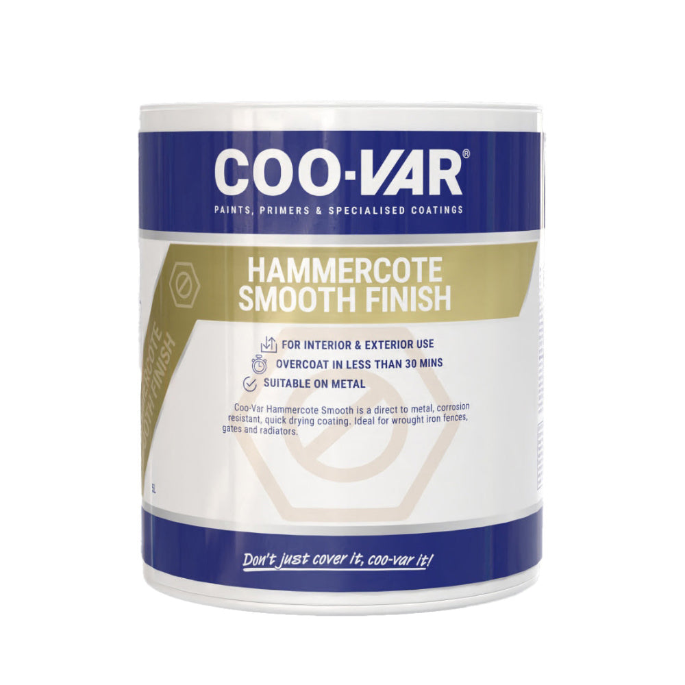 Coo-Var Hammercote Metal Paint Smooth Finish, White 500ml
