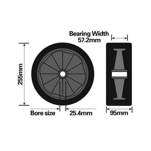 10" (255mm) Sand Hopper Launch Trolley Wheel