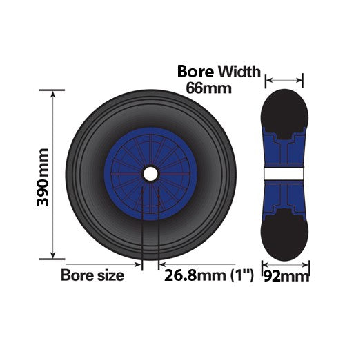 15" (385mm) Puncture Proof Launch Trolley Wheel - 3
