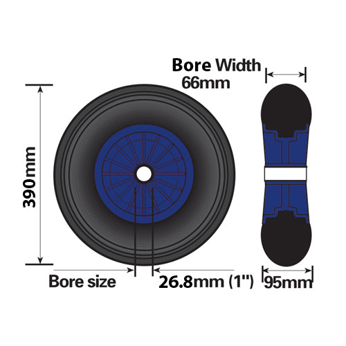 15″ (385mm) Launch Trolley Wheel (Pneumatic)