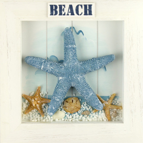 Wooden "BEACH" Starfish Framed - thumbnail 2