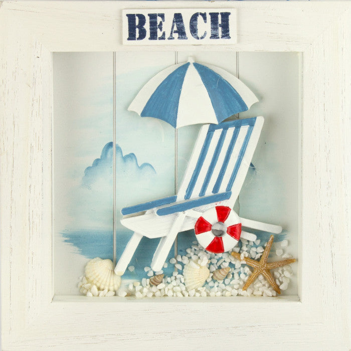 Wooden "BEACH" Deckchair Framed - 2