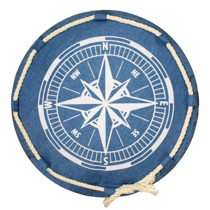 Cushion with Compass Design denim 40cm