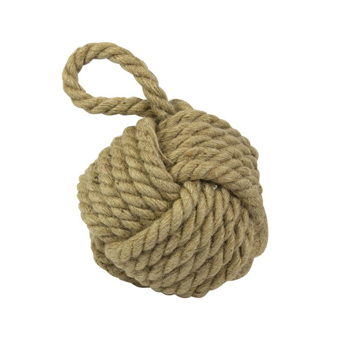 Jute Monkey Fist Knot Doorstopper 15cm - thumbnail 2