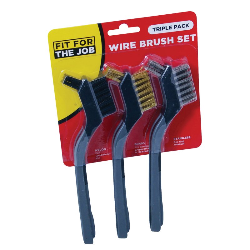 Wire Brush Set Soft Grip 3pk