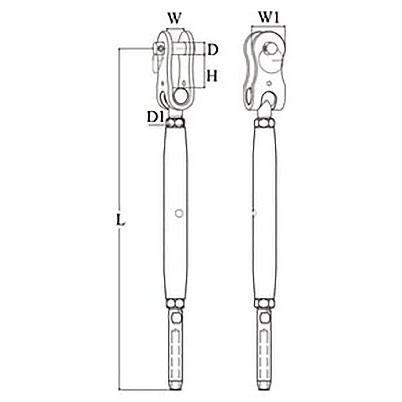 Talamex Rigging screw With Toggle And Wire Terminal M10 Ø5 mm