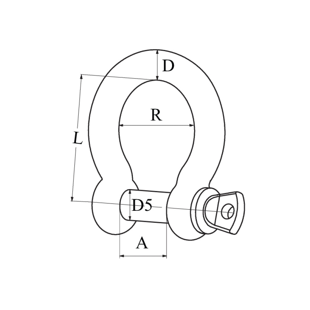 Talamex 6mm Bow Shackle Eye Bolt
