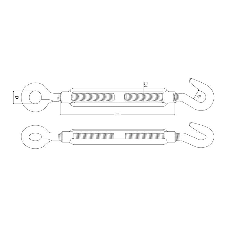 Talamex Open Rigging screw With Eye And Hook