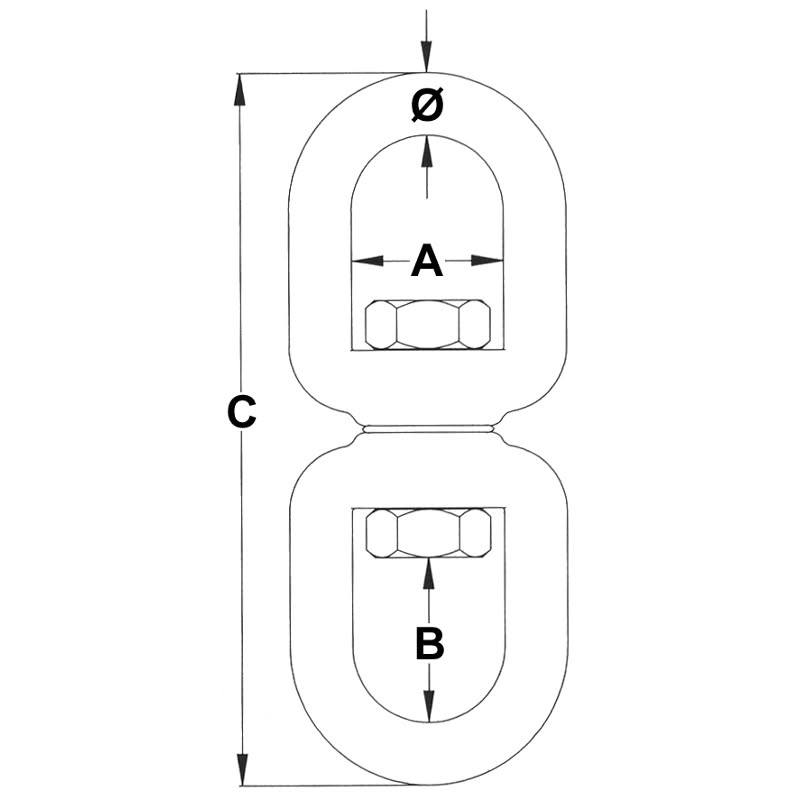 Proboat Standard Stainless Steel Eye-Eye Swivels
