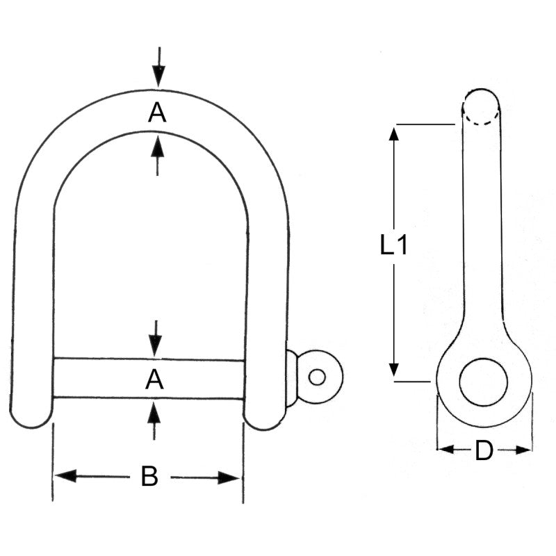 Proboat Standard Wide Jaw Shackle