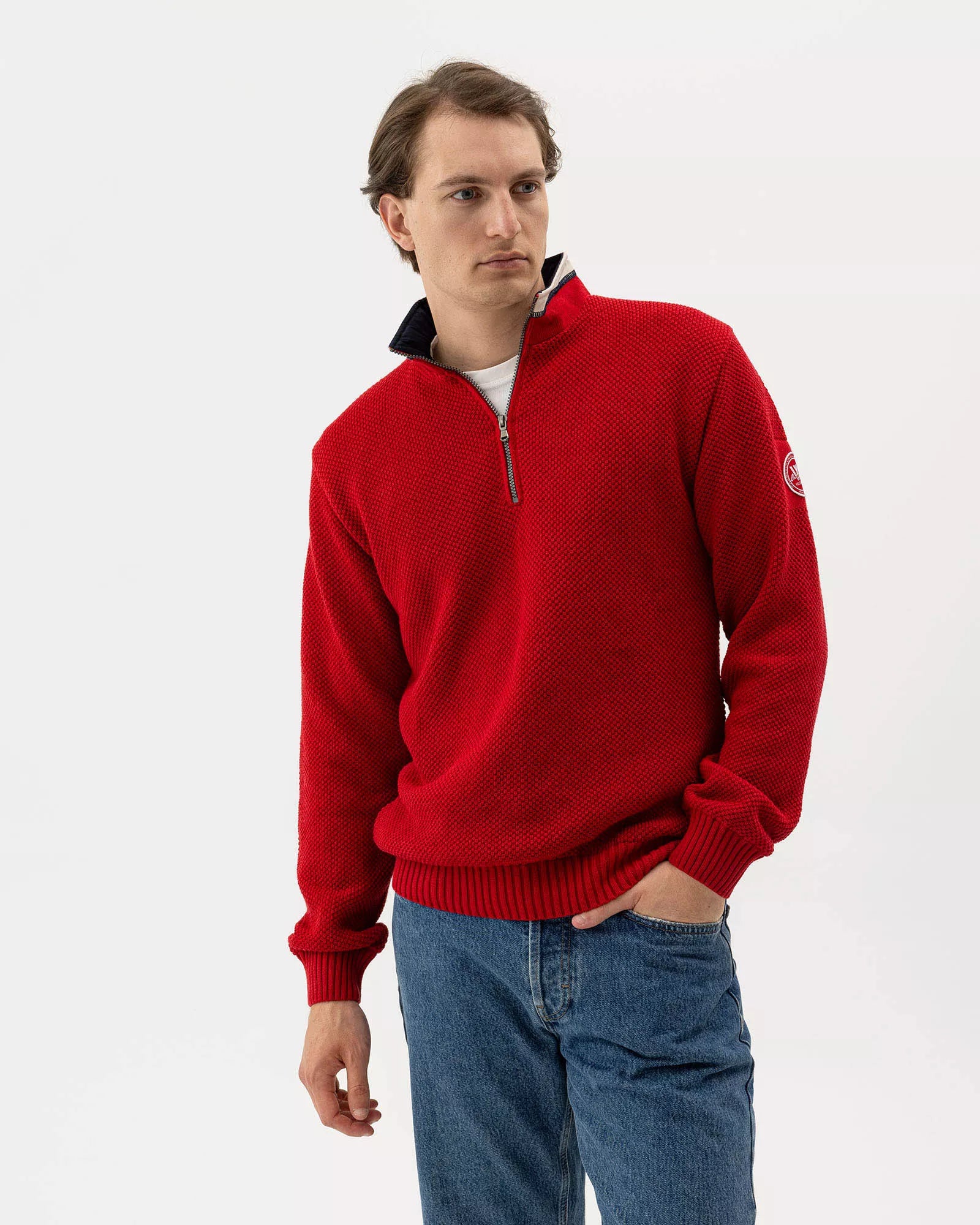 Holebrook Men's Classic Windproof Sweater Red
