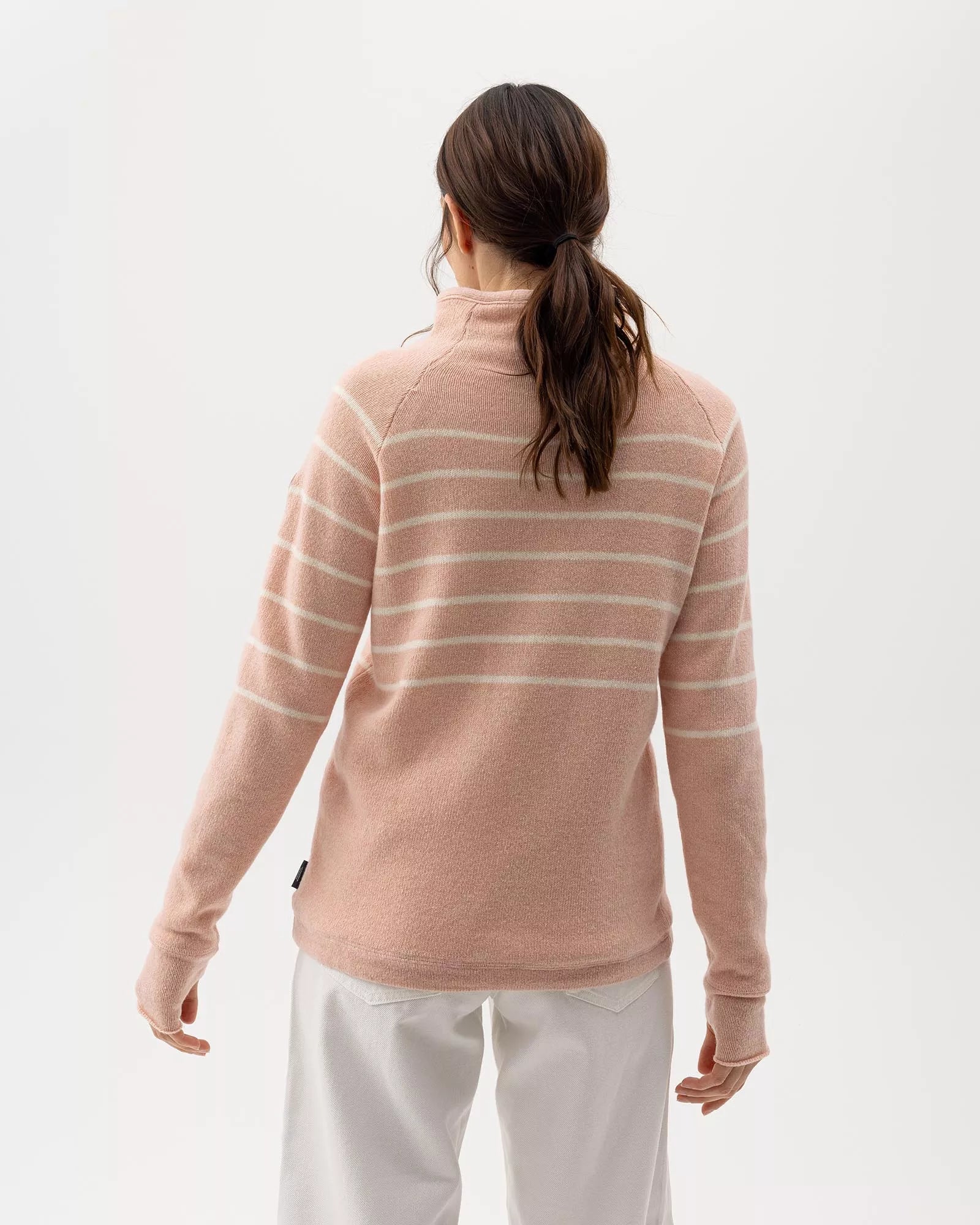 Holebrook Ladies Martina Windproof Sweater Flamingo / Off White - thumbnail 4