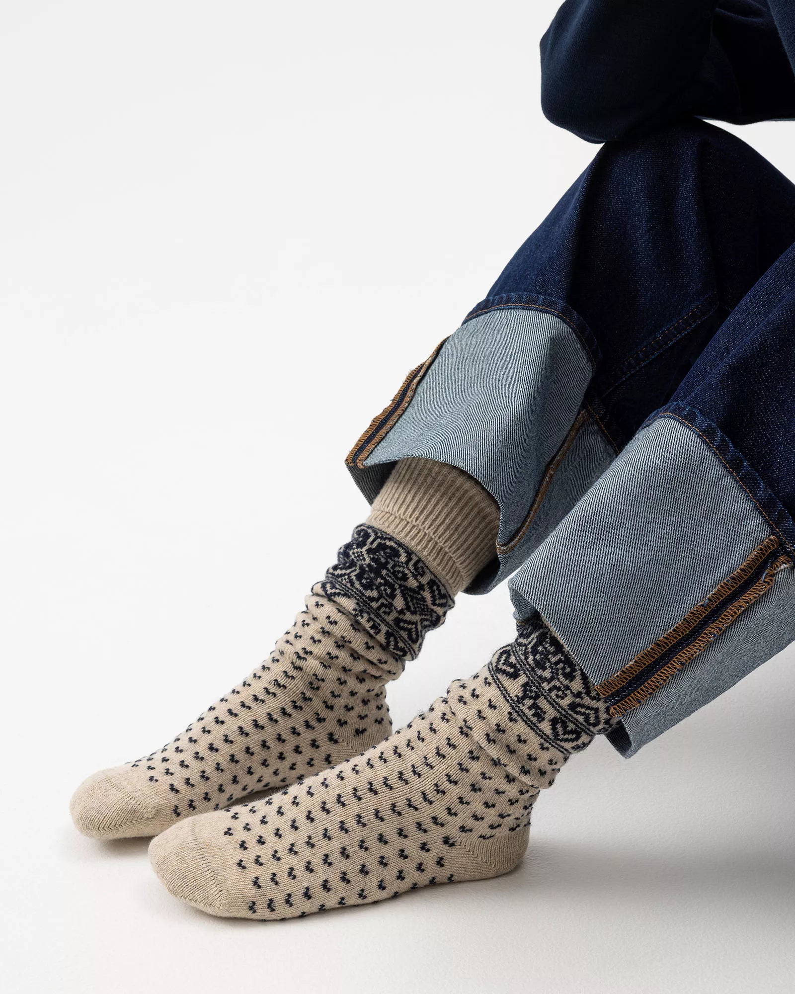 Holebrook Sundborn Raggsocka Knitted Sock Oyster