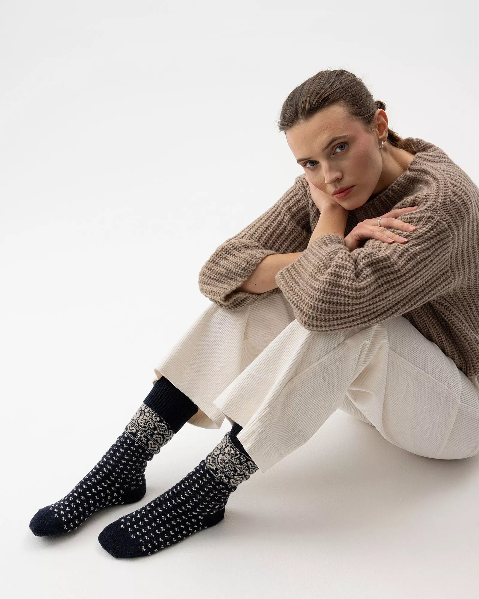 Holebrook Sundborn Raggsocka Knitted Sock Navy