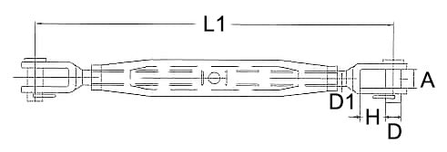 Rigging Screw Jaw to Jaw A4 Marine Grade Stainless steel
