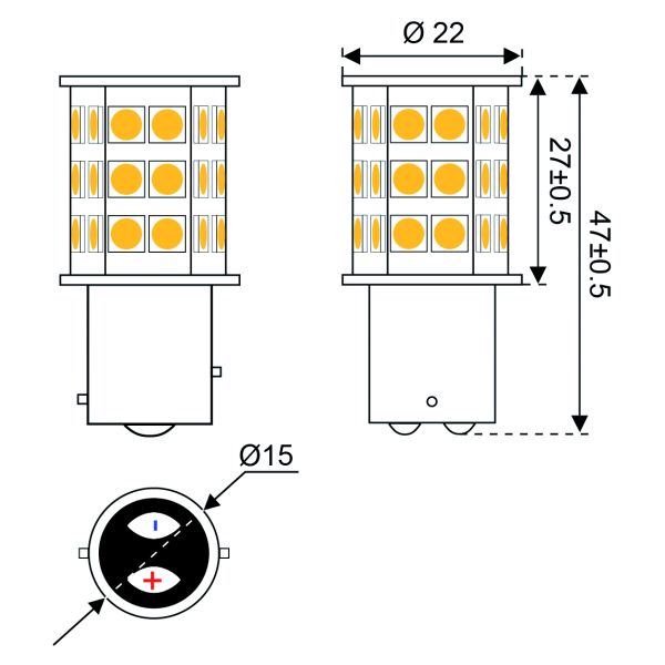 Talamex S-Led 30 10-30V Bay15D Bulb - thumbnail 3
