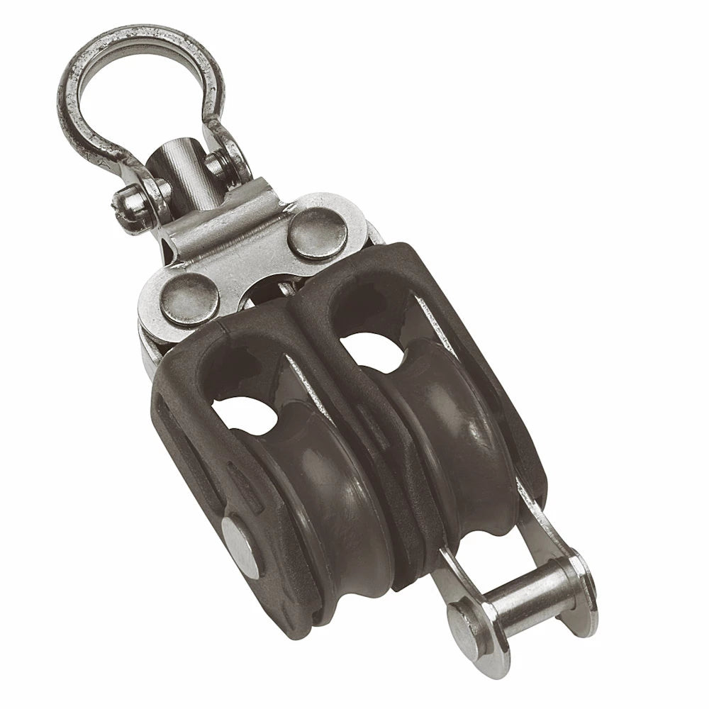 Barton Size 0 20mm Plain Bearing Pulley Block Double Swivel & Becket - 2
