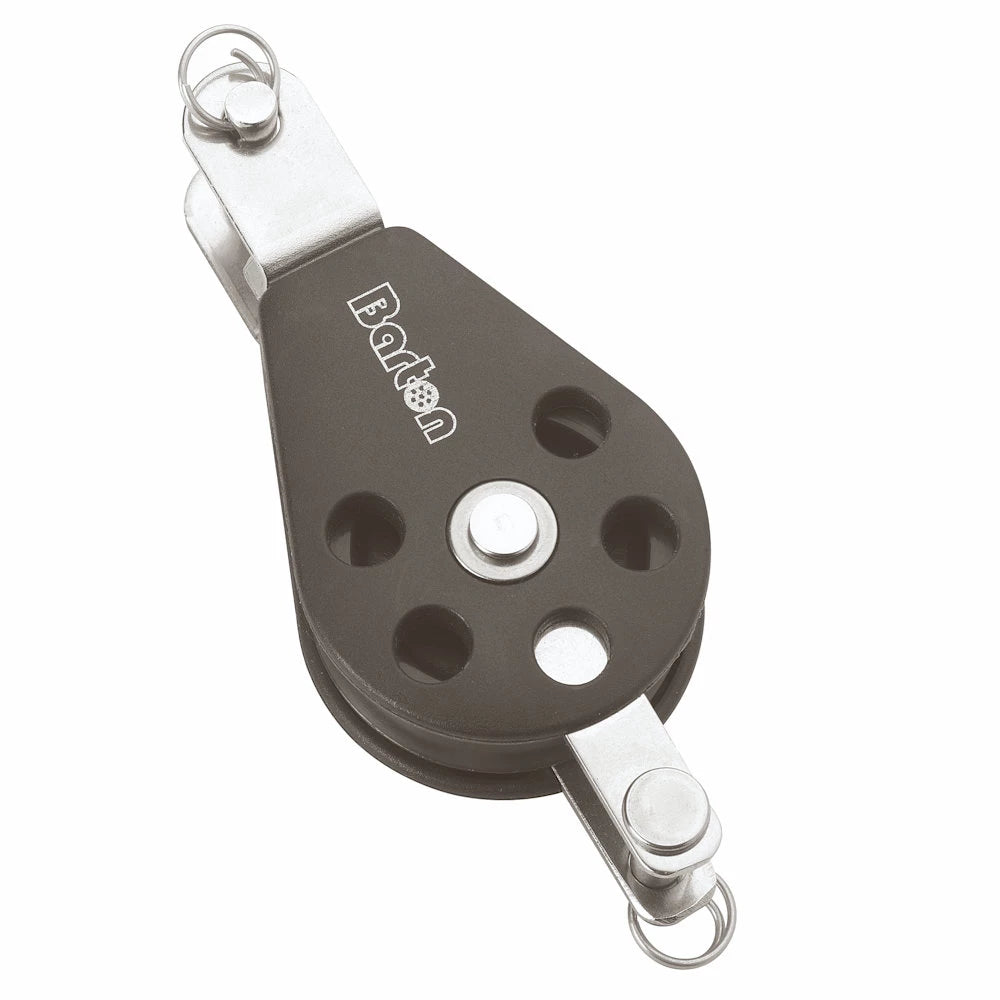 Barton Size 2 35mm Plain Bearing Pulley Block Single Double Tang & Becket