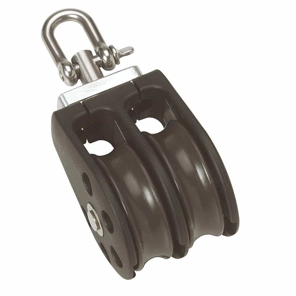 Barton Size 2 35mm Plain Bearing Pulley Block Double With Swivel