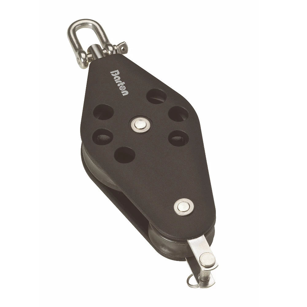 Barton Size 2 30/45mm Plain Bearing Pulley Block Fiddle Swivel & Becket