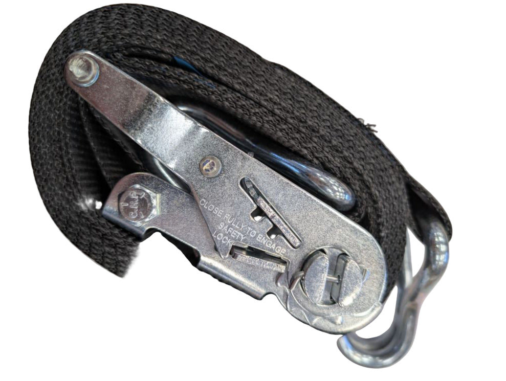 4M Ratchet Lashing Lightweight with Hook 50mm Black
