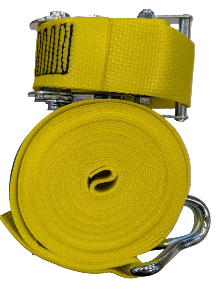 Lightweight Ratchet Lashing 50mm Webbing With Hooks (7m)