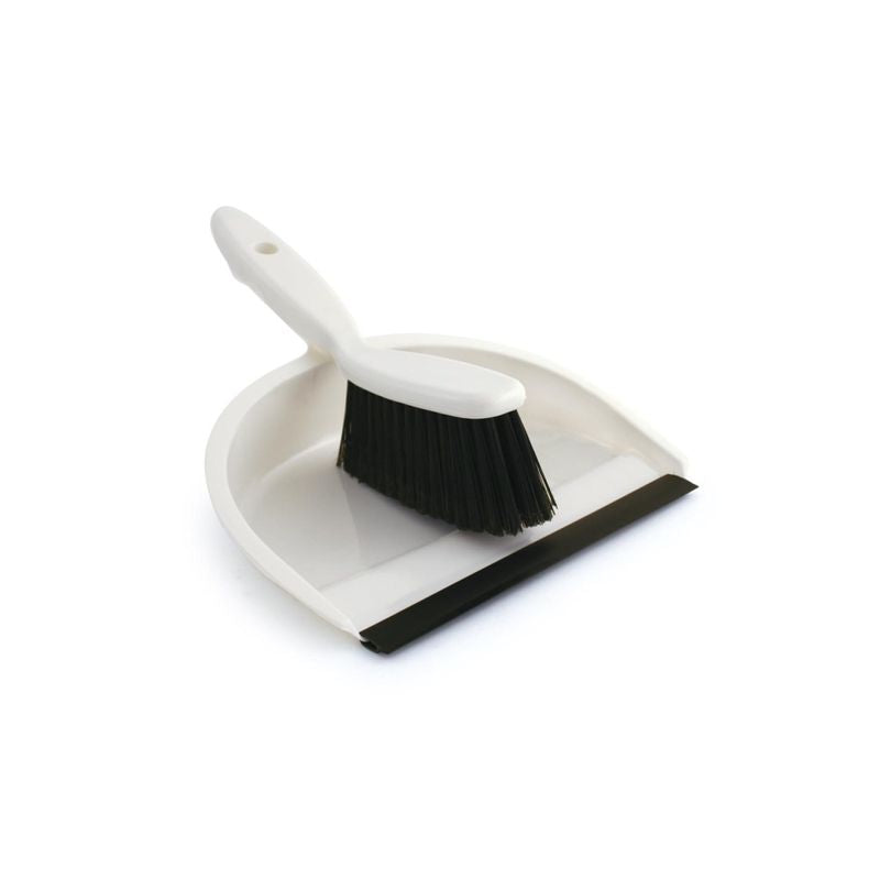 Black & White Dustpan & Brush Set Plastic