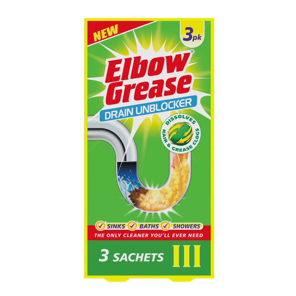 Elbow Grease Drain Unblocker 3x25g Sachets