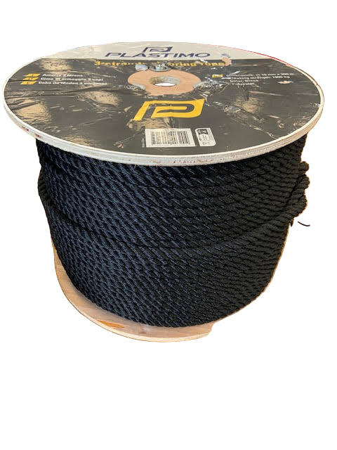 Plastimo 10mm 3 Strand Polyester Rope 195mtr Black